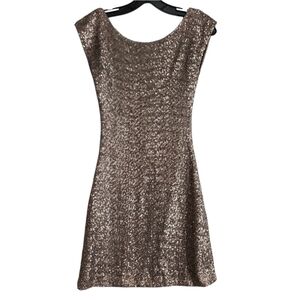 Shimmering Bronze Sequin Mini Dress